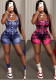 Women Denim Printed Bodysuit