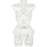 Women Sexy Lace Lace Eyelash Camisole Four-Piece Set Sexy Lingerie