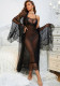Women Summer Solid Mesh Dress Two-Piece Set