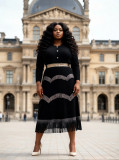 Women's Fashion Plus Size African Pleated Fringe Loose Chic Maxi Dress