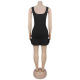 Women's Fashion Chic Elegant Beaded Strap Bodycon Mini Dress