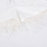 Fall Women's Fashion Feather Fringe Patchwork Shorts