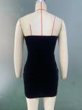 Summer Women's Sexy Sleeveless Strapless Beaded Bodycon Mini Dress