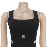 Women's Fashion Chic Elegant Beaded Strap Bodycon Mini Dress