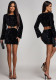 Women's Fashion Chic Sequin Velvet Open Waist Mini Dress