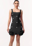 Women's Fashion Chic Elegant Beaded Strap Bodycon Mini Dress