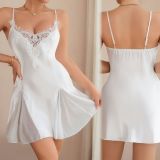 Women French White and Black Nightgown