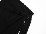Women's Winter Solid Color Sexy Halter Top Lace-Up Tight-Fitting Pants Set