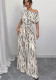 Summer Women's Striped Slash Shoulder Tie-Up Wide Leg Jumpsuit