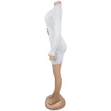 Women's Fashion Sexy Deep V Bodycon Dress with Snake Accessory