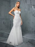 Formal Party Strapless V-Neck Mesh Mermaid Evening Dress