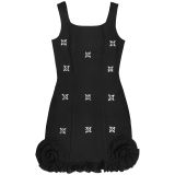 Women's Fashion Chic Elegant Beaded Strap Bodycon Mini Dress