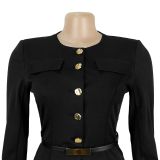 Women's Fashion Slim Fit Belted Top and Long Pants Set