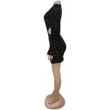 Women's Fashion Chic Sequin Velvet Open Waist Mini Dress