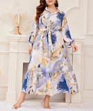 Plus Size Women Spring/Autumn Printed Dress