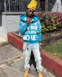 Men's American Letter Print Zipper Hoodies