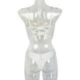 Women Lace Camisole with Bow Stitching Sexy Lingerie Two-Piece Set