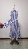 Women Autumn Sleeveless Striped Dress