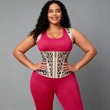 Women hot zipper double-layer steel bone shaping top shaping vest