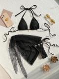 Women Swimwear Mesh Skirt Three-Piece Swimsuit