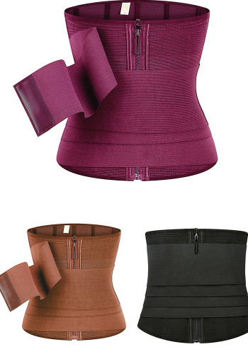 Women Detachable Lace-Up Waist Belt, Fitted Zipper Body Shaper