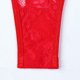 Women Sexy Pu-Leather Hollow-Out Lace-Up Hollow-Out Bodycon Bodysuit Sexy Lingerie