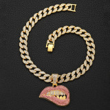 Women Sexy Diamond Pendant Hip Hop Necklace