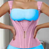 Women hot zipper double-layer steel bone shaping top shaping vest