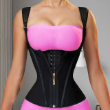 Women hot zipper double-layer steel bone shaping top shaping vest