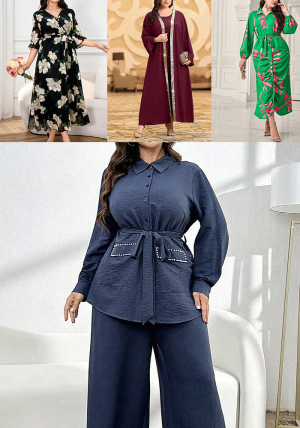 Plus Size Women Spring/Autumn Elegant Patchwork Dress