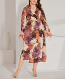 Plus Size Women Spring/Autumn Elegant Dress