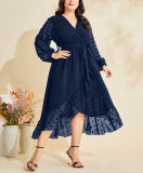 Plus Size Women Spring/Autumn Printed Dress