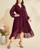 Plus Size Women Spring/Autumn Printed Dress