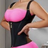 Women hot zipper double-layer steel bone shaping top shaping vest