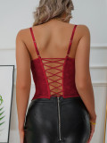 Women's Outdoor Jacquard Strapless Corset Tank Top