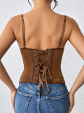 Women's Jacquard Outdoor Underwire Corset Top