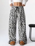 Women Casual Leopard Print Wide-Leg Pants