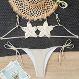 Summer Women's Crochet Cutout Star Lace-Up Sexy Bikini Swimsuit