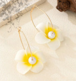 Women Elegant Holidays Rose Hoop Earrings