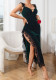 Autumn Winter Women's Velvet Lace Slit Style Nightdress