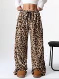 Women Casual Leopard Print Wide-Leg Pants