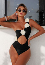 Women's Fashion Sexy Solid Color Cutout One-Piece Swimsuit