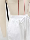 Women's Casual Solid Color Cardigan Shirt & Shorts Set