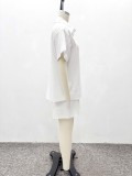 Women's Casual Solid Color Cardigan Shirt & Shorts Set