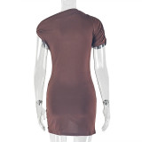 Women's Solid Color One-Shoulder Ruched Bodycon Short Dress