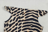 Women's Street Style Leopard Print Lace-Up One-Shoulder Bodycon Mini Dress