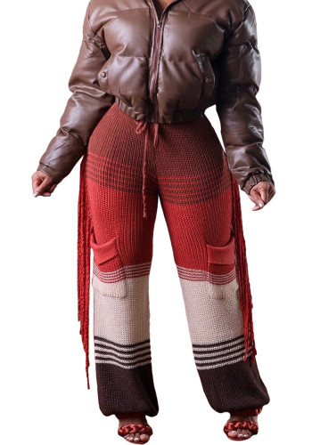 Women Tassel Knitting Wide-Leg Pants
