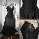 Women Sexy Lace Home Slip Nightgown