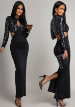 Women Sexy Hollow-Out Sequin Bodycon Dress Women Sexy Hollow-Out Sequin Bodycon Dress