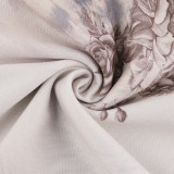 Winter Women's Sexy Printed U-Neck Tie-Up Long Sleeve Slit Bodycon Dress